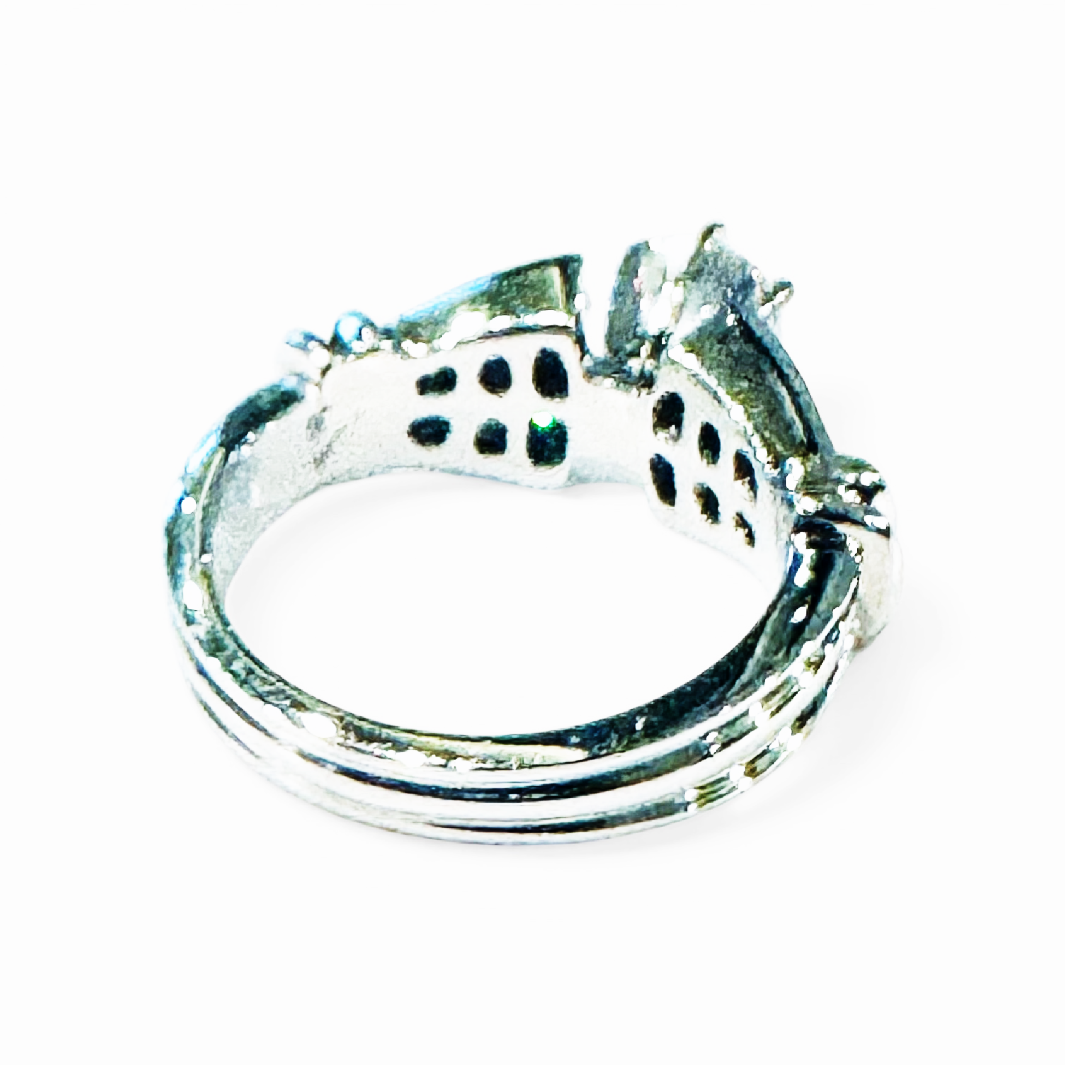 0.73ct. E VVS2 Lab-Grown Diamond Engagement Ring with Natural Diamond Accents in 14K White Gold