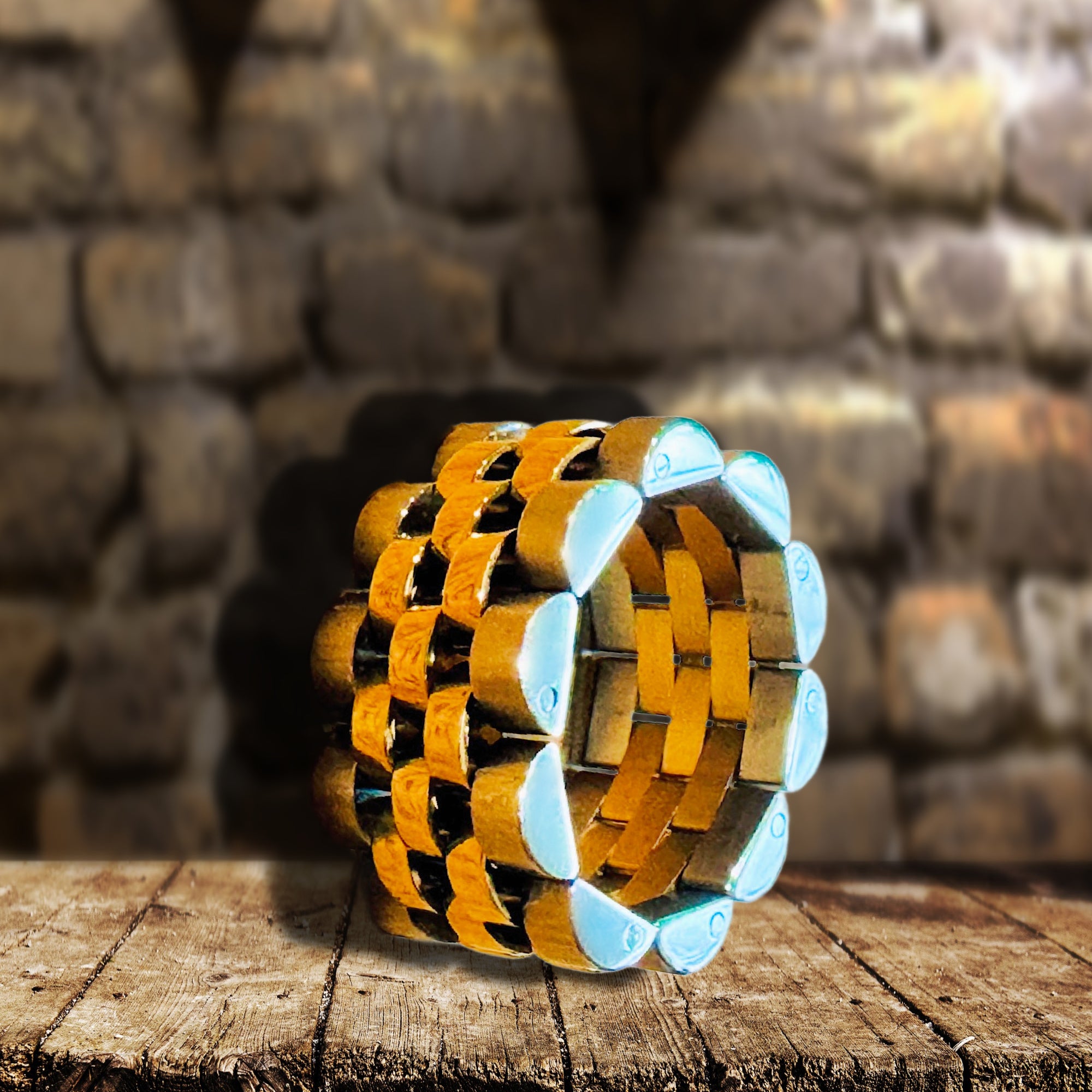 Genuine Rolex 18k Gold & Steel Flexible Jubilee Link Ring