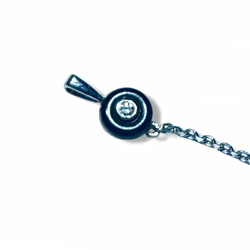 Black Onyx & Diamond Pendant - 14K White & Yellow Gold