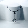 Black Onyx & Diamond Pendant - 14K White & Yellow Gold