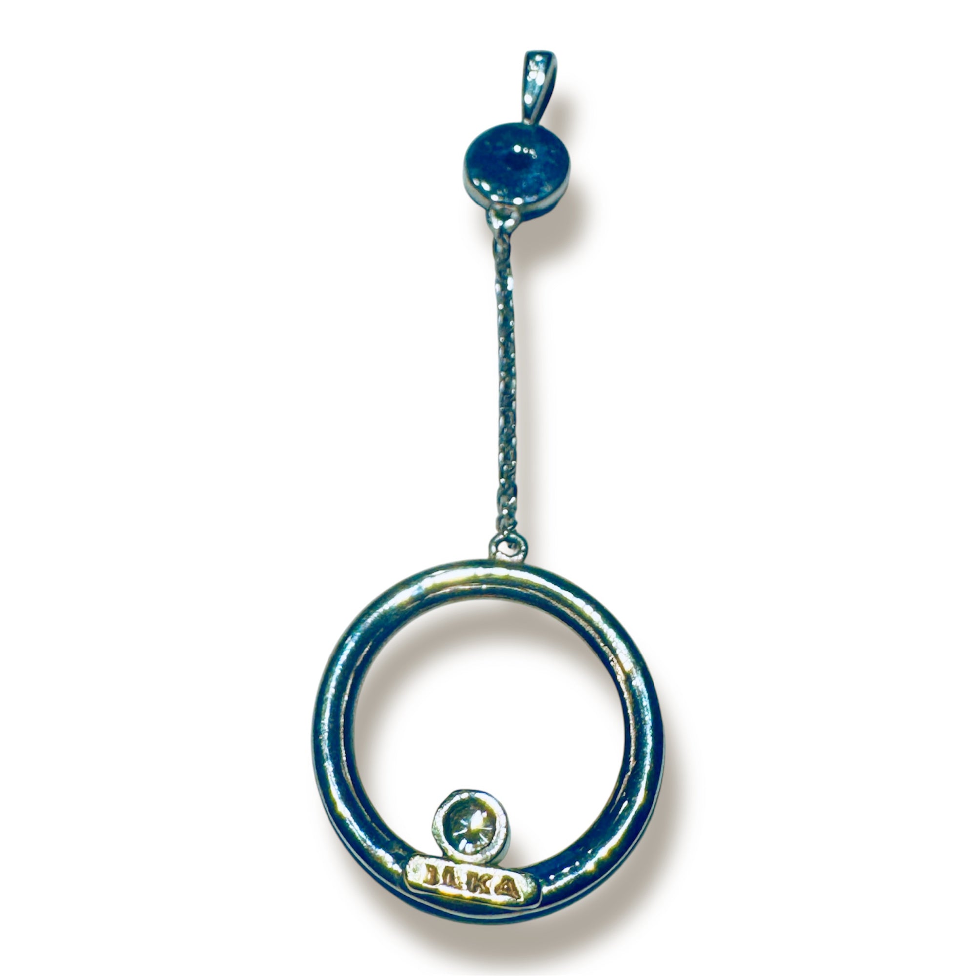 Black Onyx & Diamond Pendant - 14K White & Yellow Gold