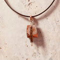 Textured Copper and Pearl Pendant with Silver Accent