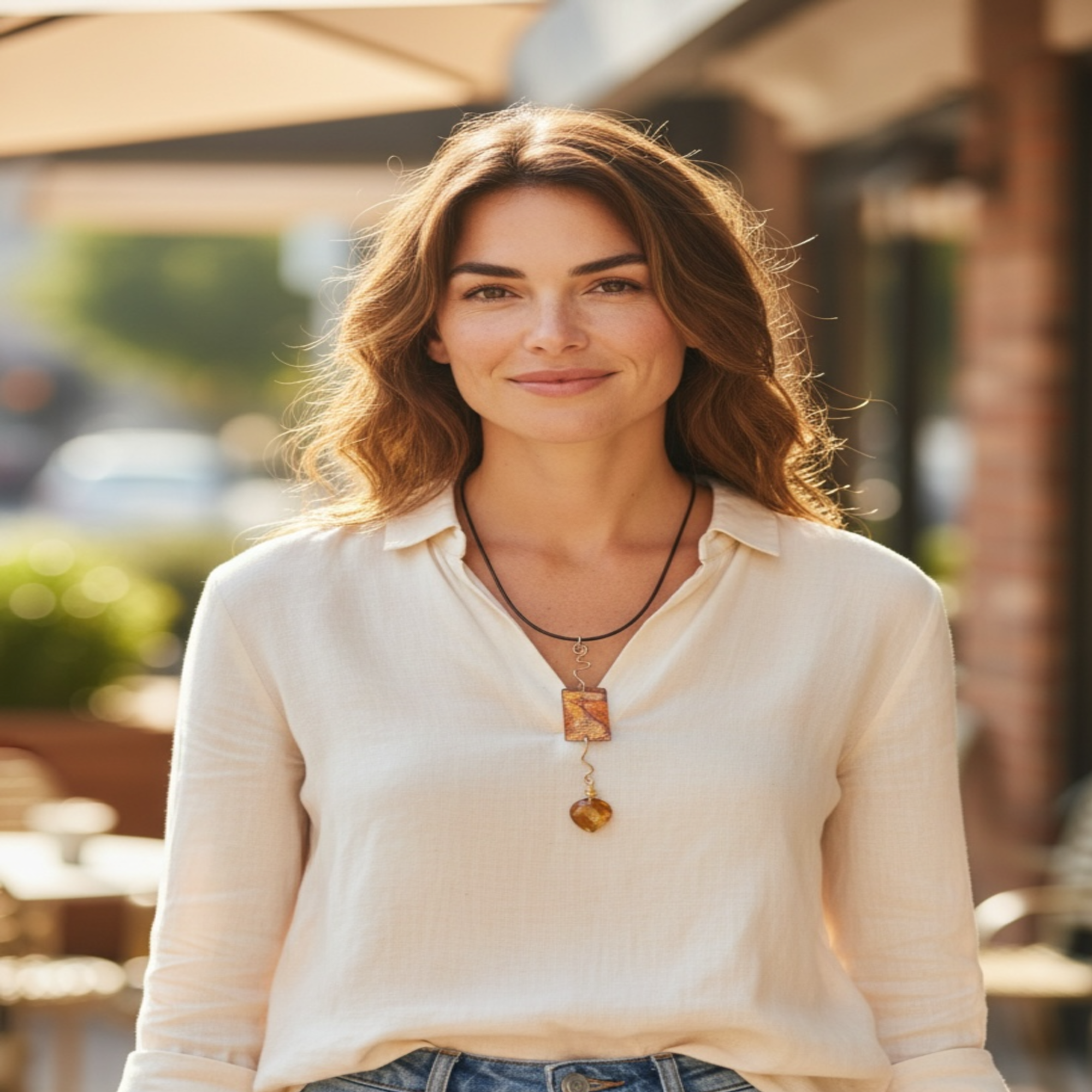 Reversible Sunset Copper & Lemon Citrine Pendant