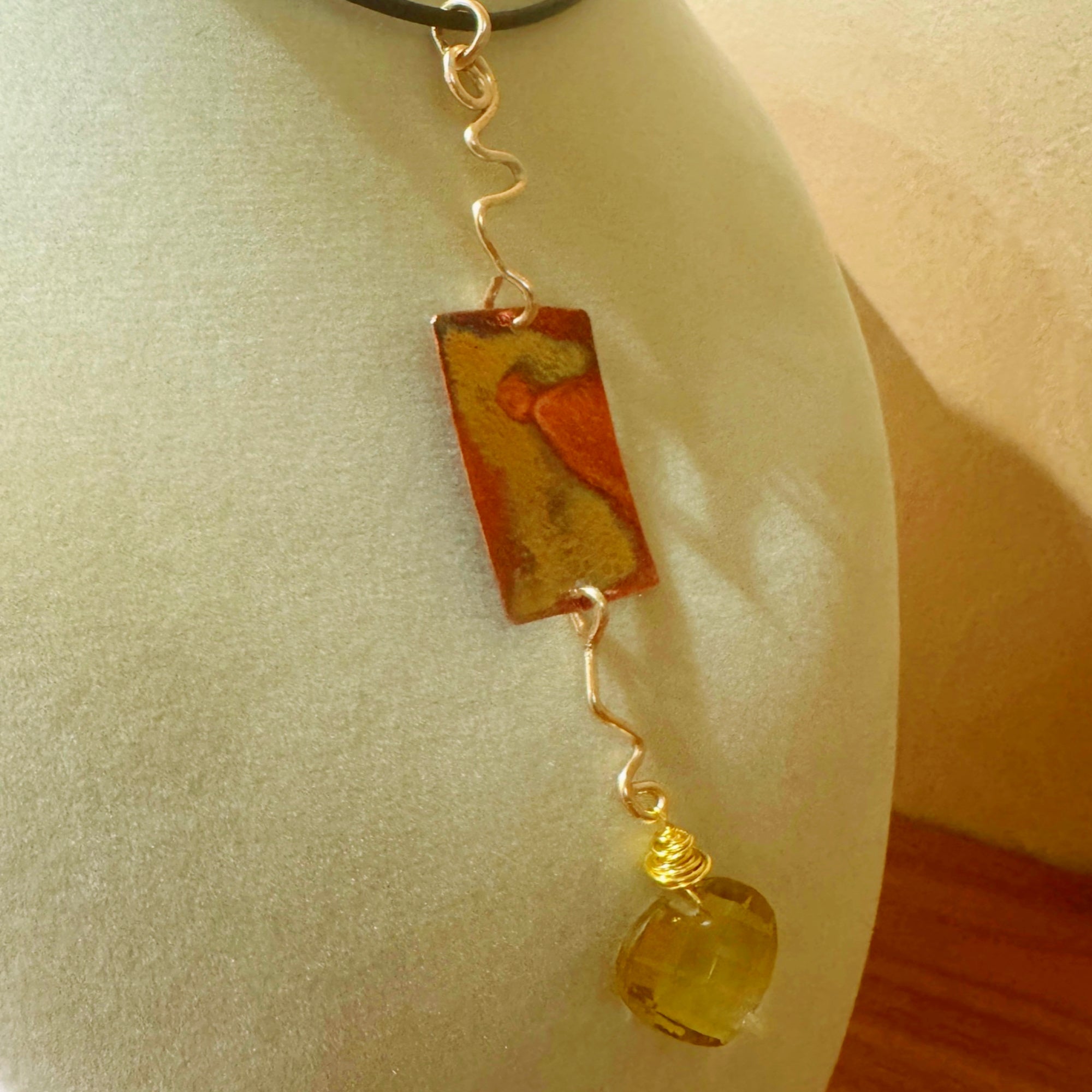 Reversible Sunset Copper & Lemon Citrine Pendant