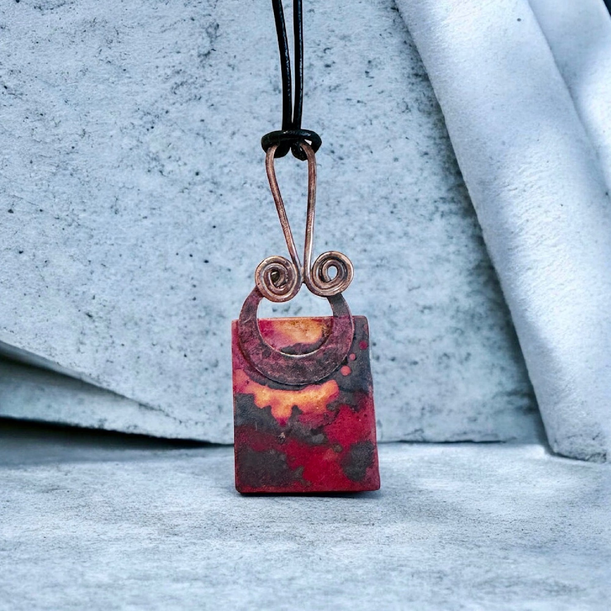 Sunset Dreams Copper Wire-Wrapped Pendant