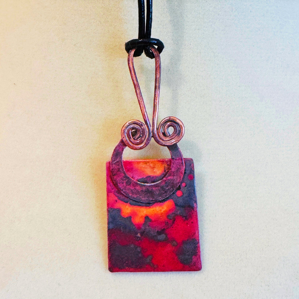 Sunset Dreams Copper Wire-Wrapped Pendant