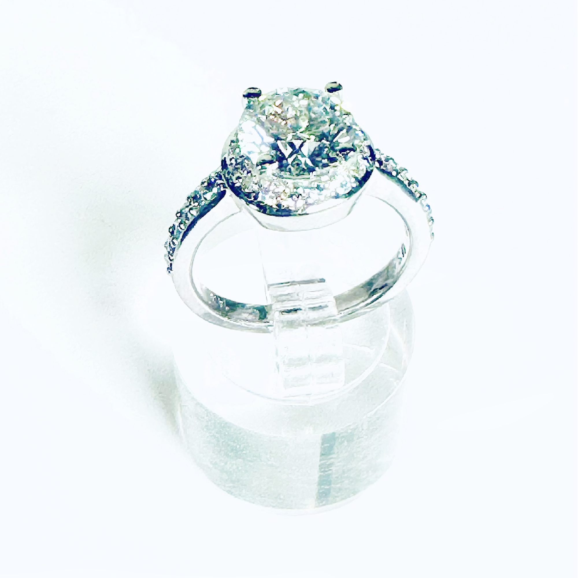 2.05ct G VS1 Lab Diamond Halo Engagement Ring