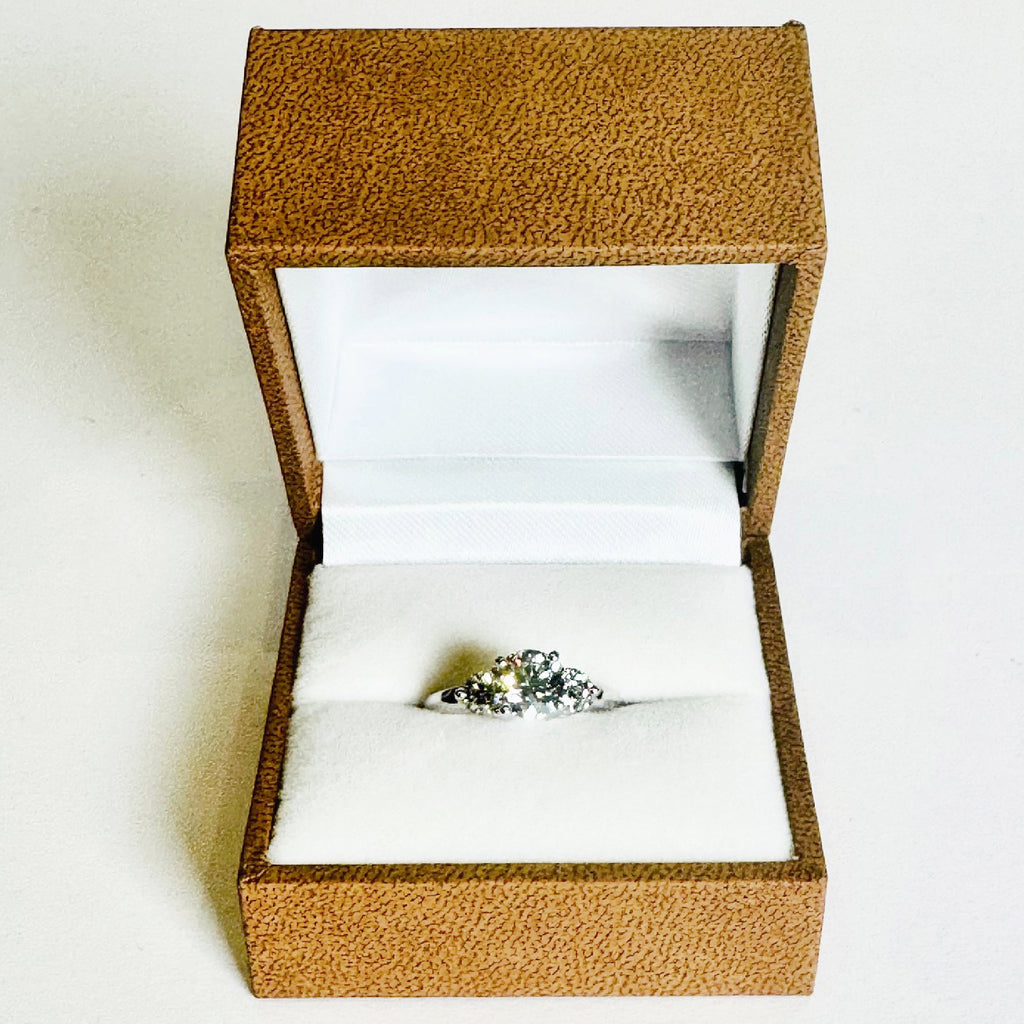 IGI Certified 0.60ct D VS1 Lab Diamond Three-Stone Engagement Ring with Trillion Accents