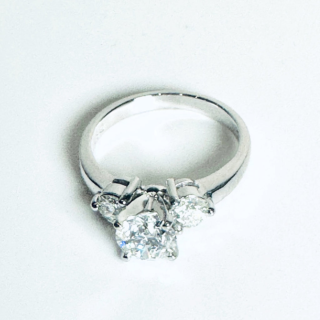 IGI Certified 0.60ct D VS1 Lab Diamond Three-Stone Engagement Ring with Trillion Accents