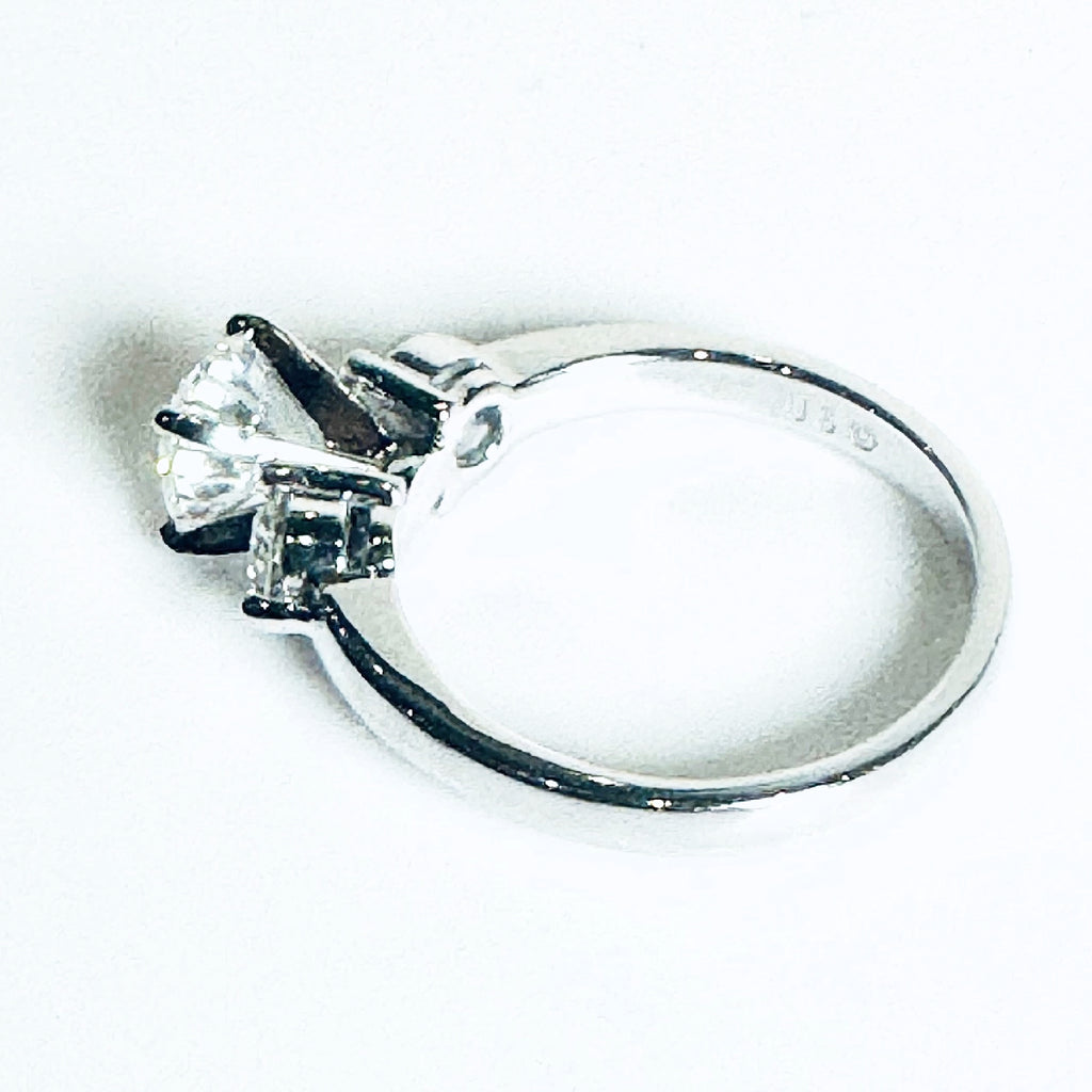 IGI Certified 0.60ct D VS1 Lab Diamond Three-Stone Engagement Ring with Trillion Accents
