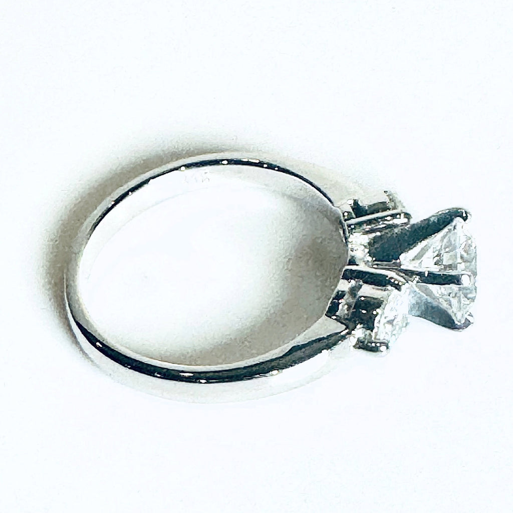 IGI Certified 0.60ct D VS1 Lab Diamond Three-Stone Engagement Ring with Trillion Accents