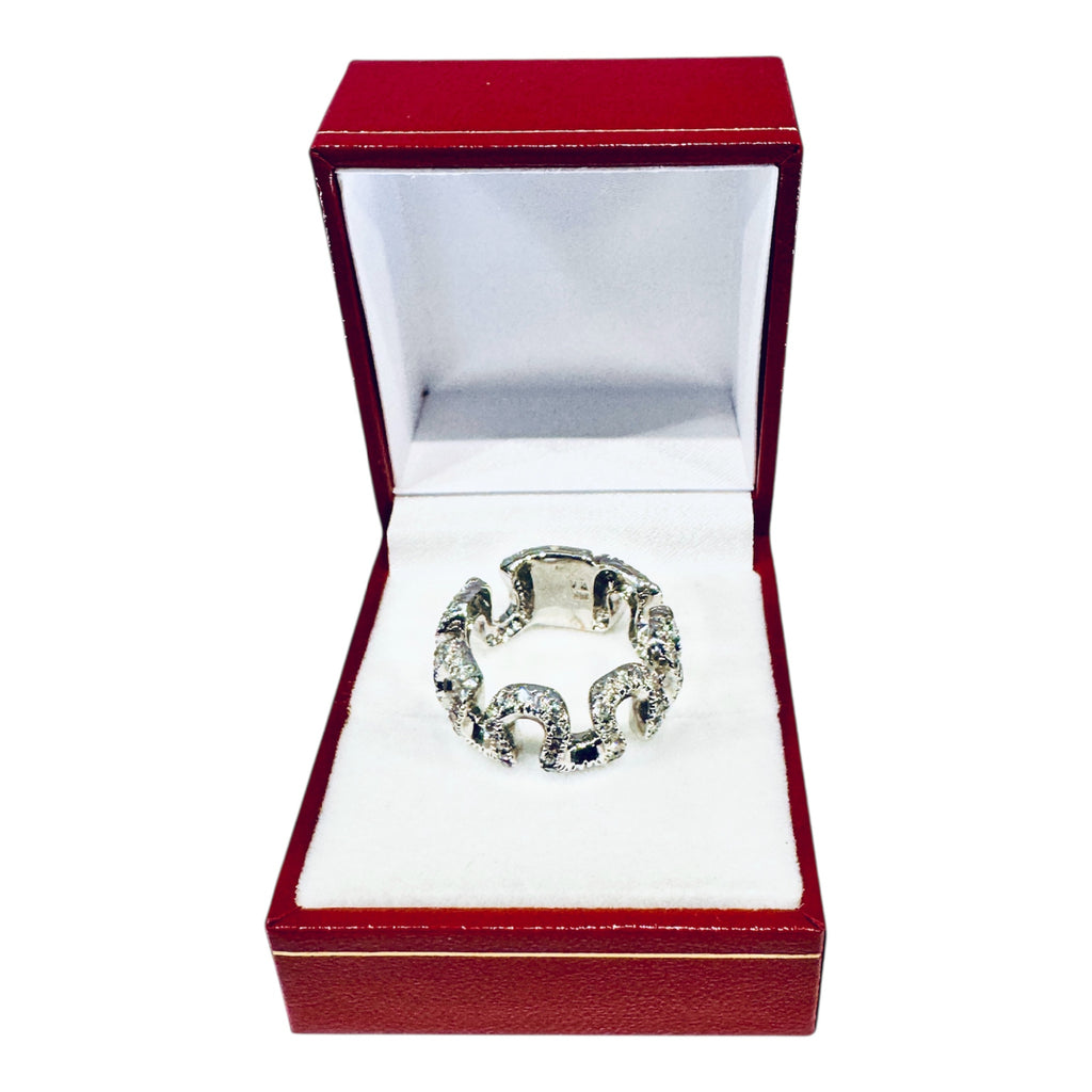 Swirling Waves Diamond Eternity Band in 18K White Gold — 1.81ct Total Diamond Weight