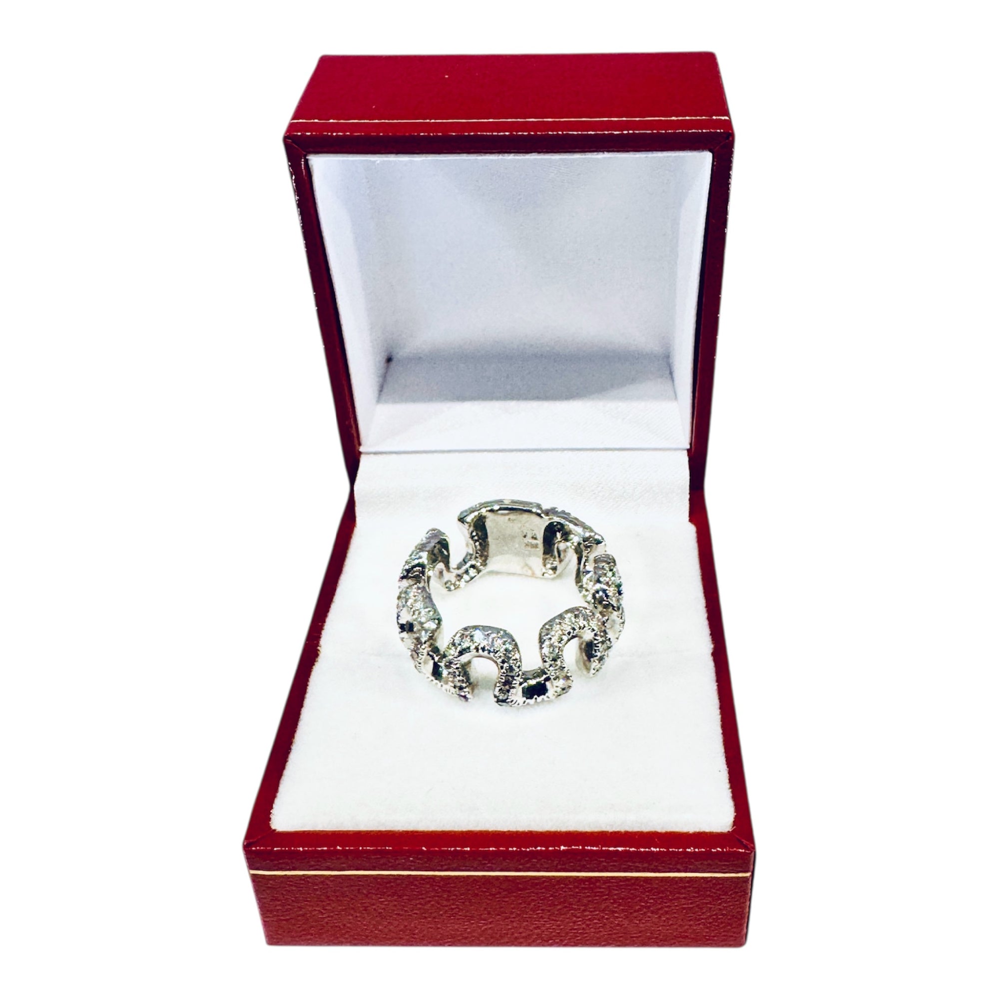 Swirling Waves Diamond Eternity Band in 18K White Gold — 1.81ct Total Diamond Weight