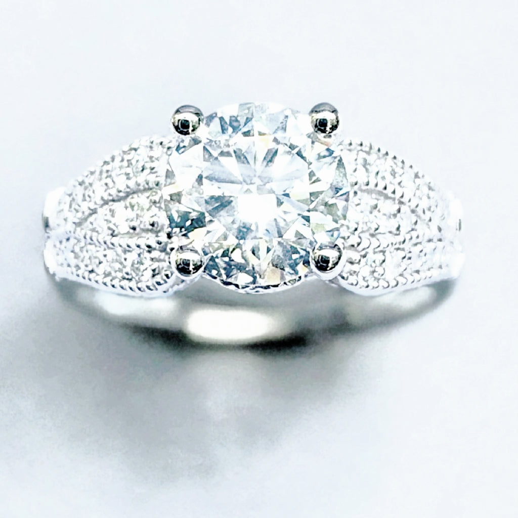 14K White Gold IGI Certified 1.61ct Lab Diamond Engagement Ring