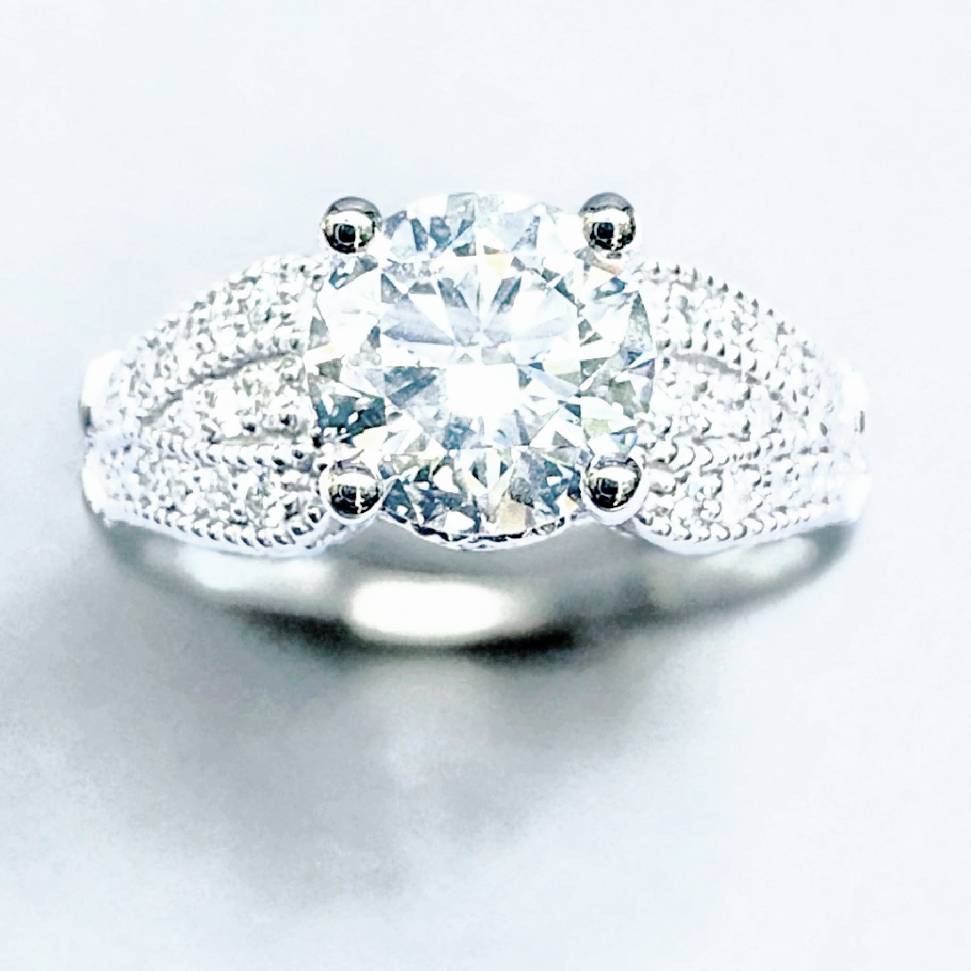 14K White Gold IGI Certified 1.61ct Lab Diamond Engagement Ring