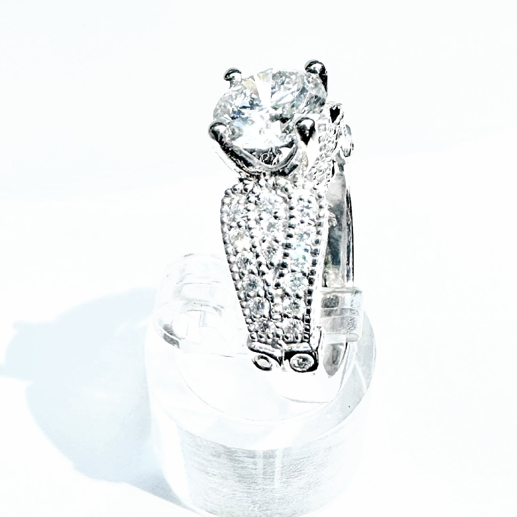 14K White Gold IGI Certified 1.61ct Lab Diamond Engagement Ring