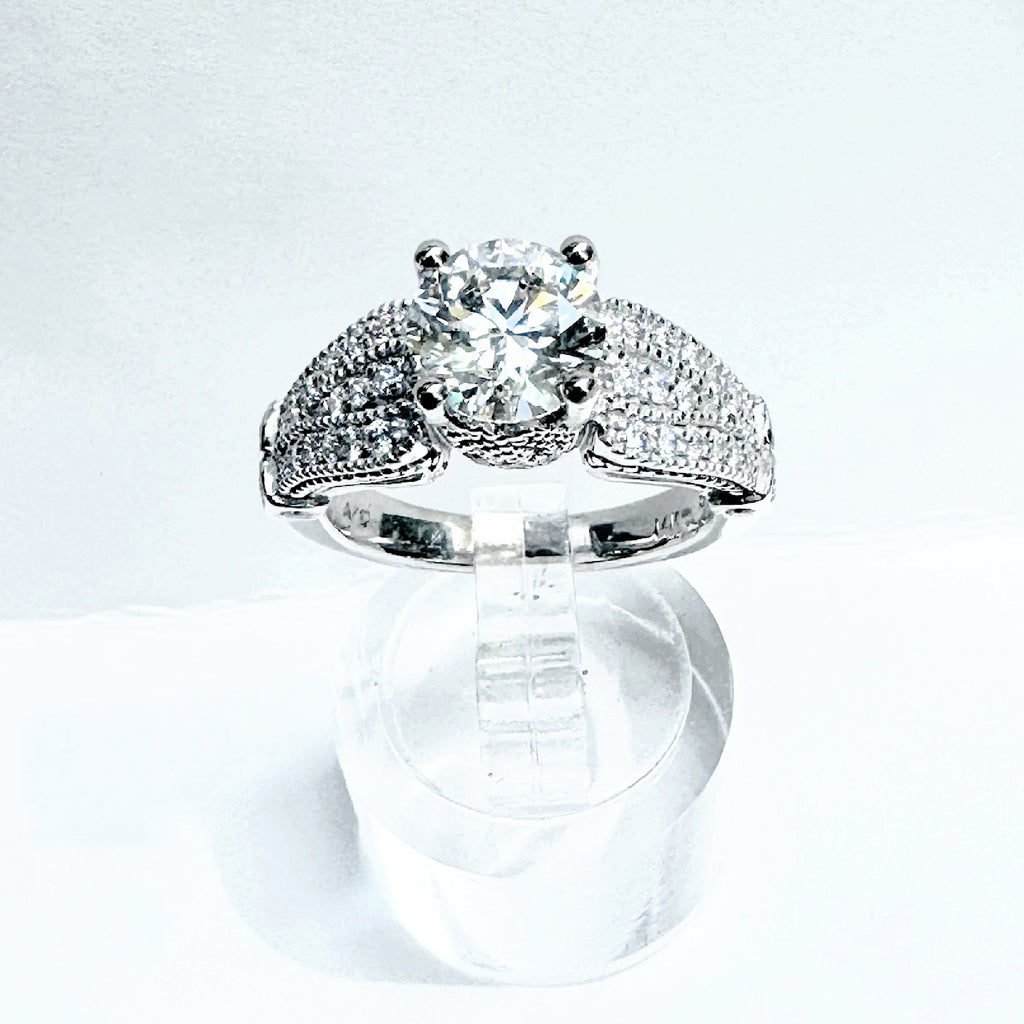 14K White Gold IGI Certified 1.61ct Lab Diamond Engagement Ring