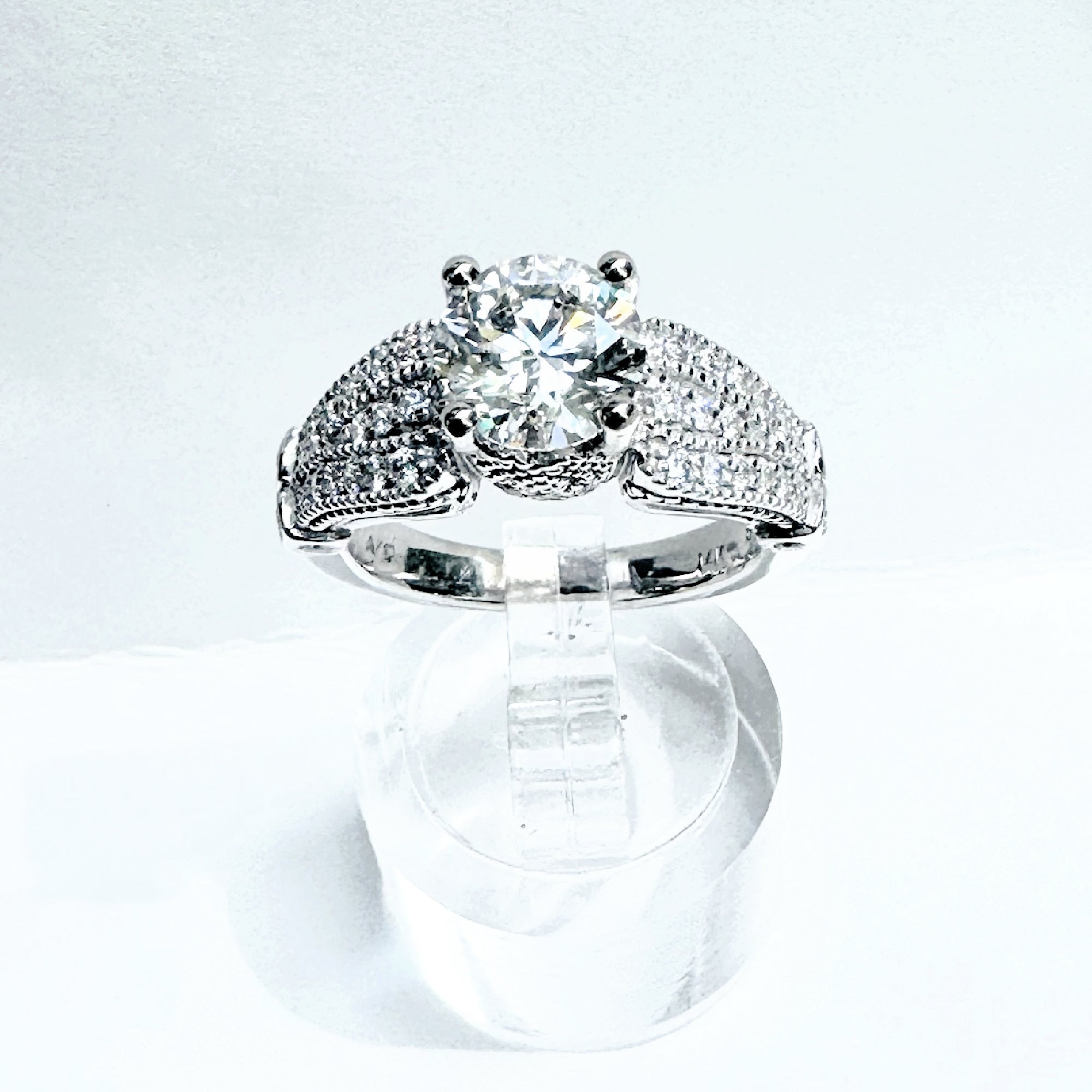 14K White Gold IGI Certified 1.61ct Lab Diamond Engagement Ring