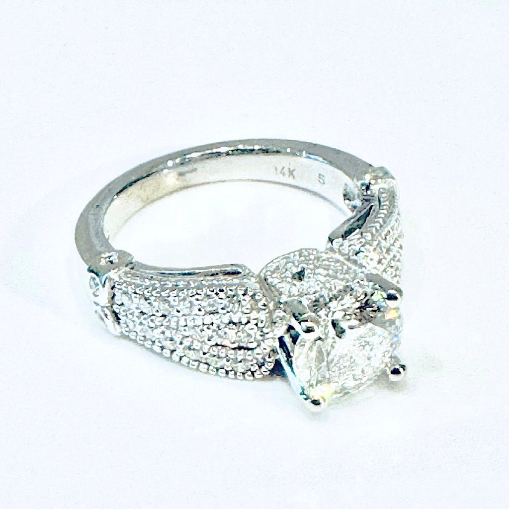 14K White Gold IGI Certified 1.61ct Lab Diamond Engagement Ring