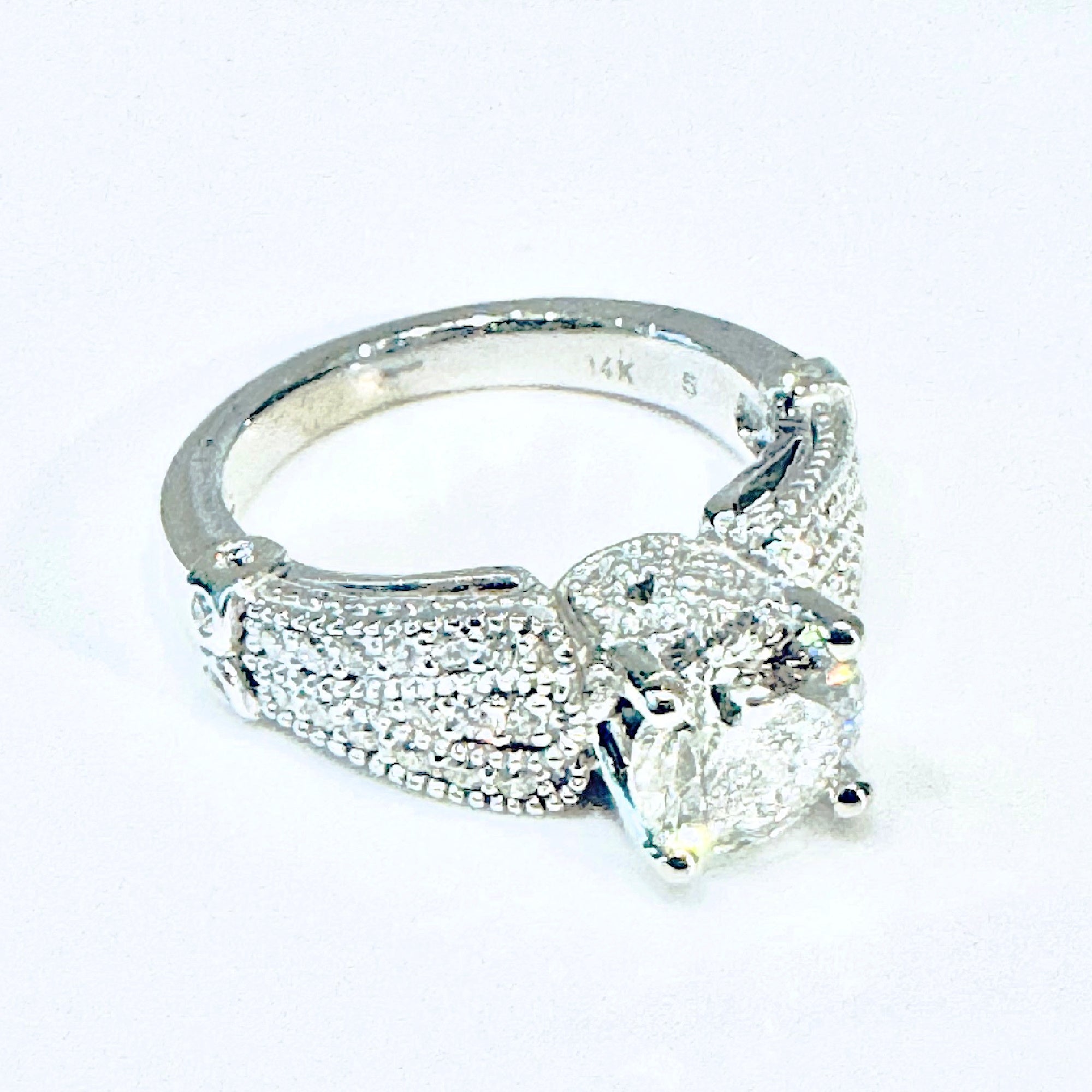 14K White Gold IGI Certified 1.61ct Lab Diamond Engagement Ring