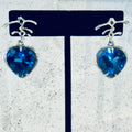 London Blue Topaz Heart Set - Sterling Silver with 14K White Gold