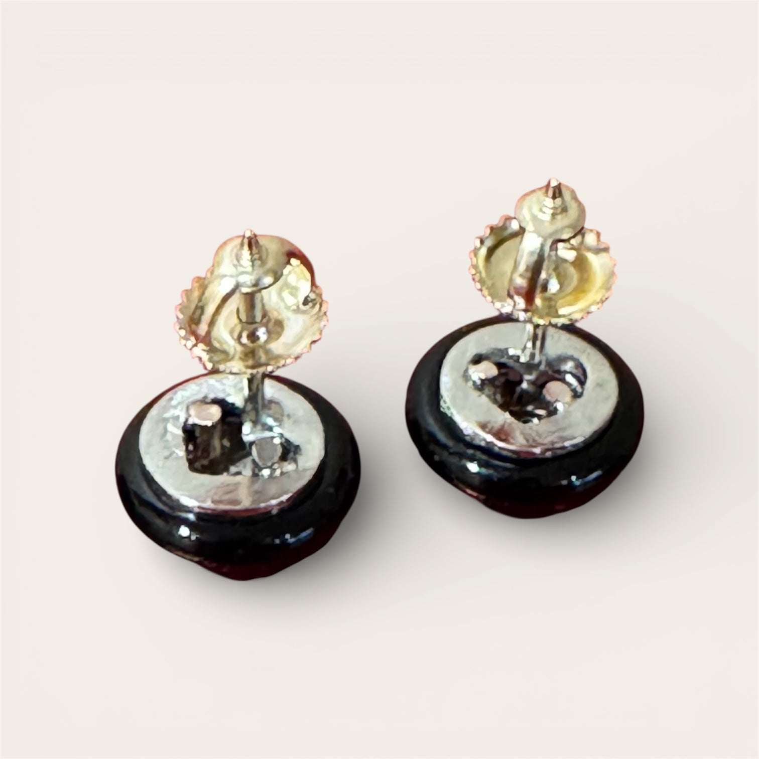 14K Two-Tone Gold Diamond, Sapphire & Onyx Earrings