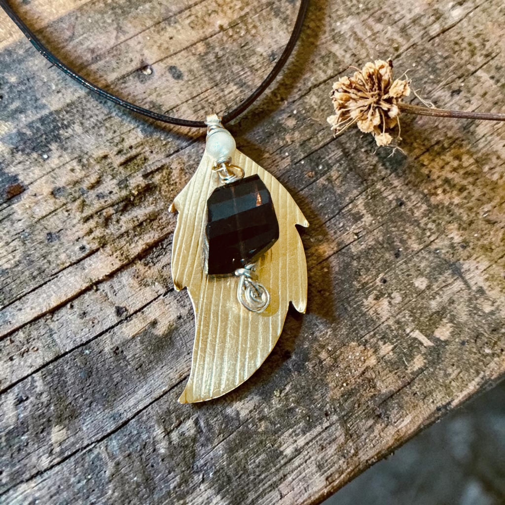 Golden Leaf Whisper Pendant
