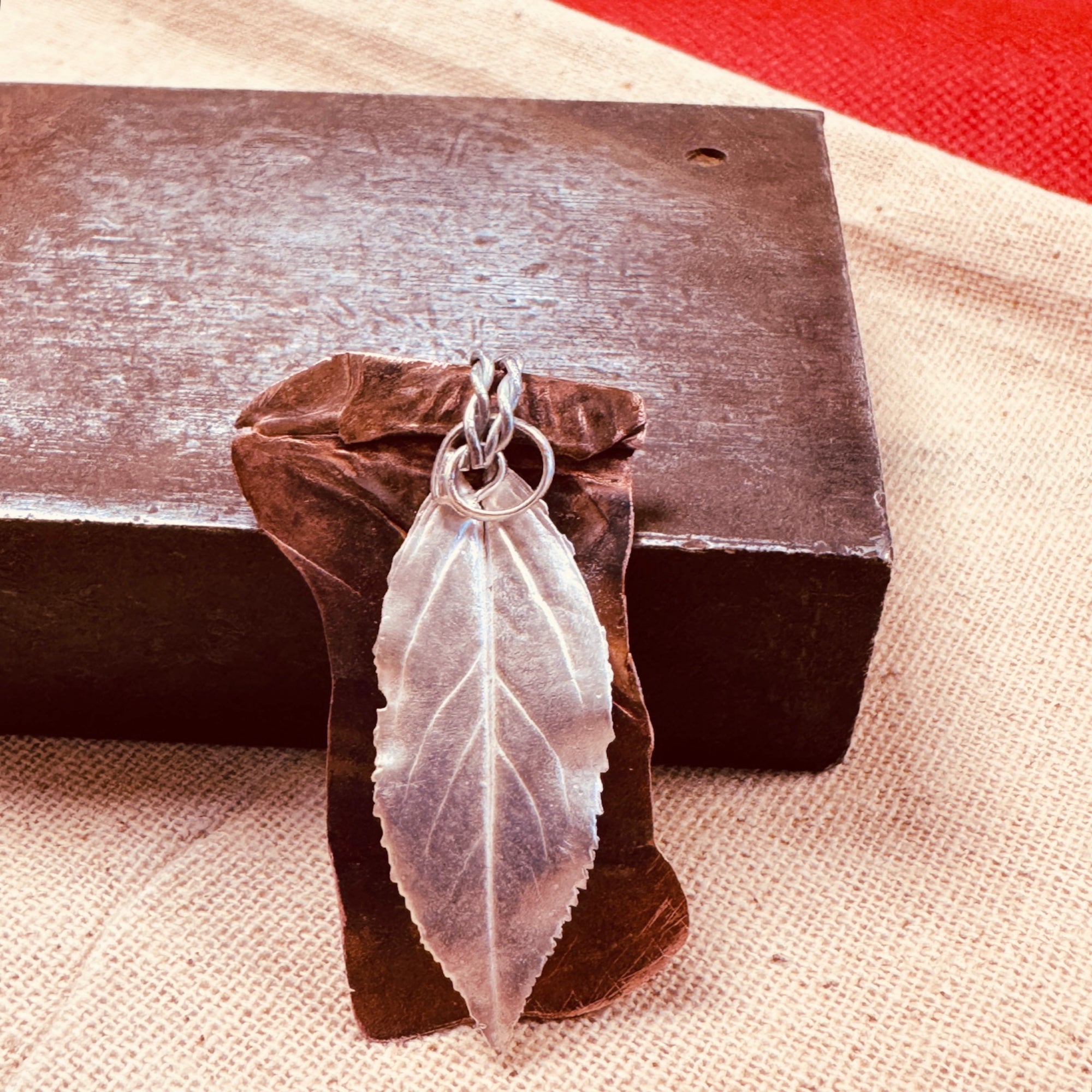 Enchanted Sterling Silver Leaf & Copper Pendant