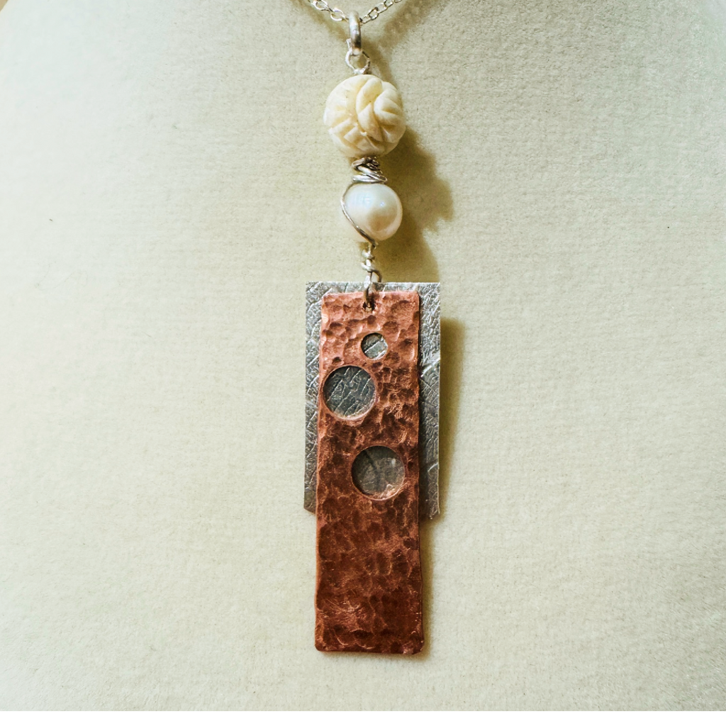 Lunar Eclipse Copper & Sterling Silver Pendant