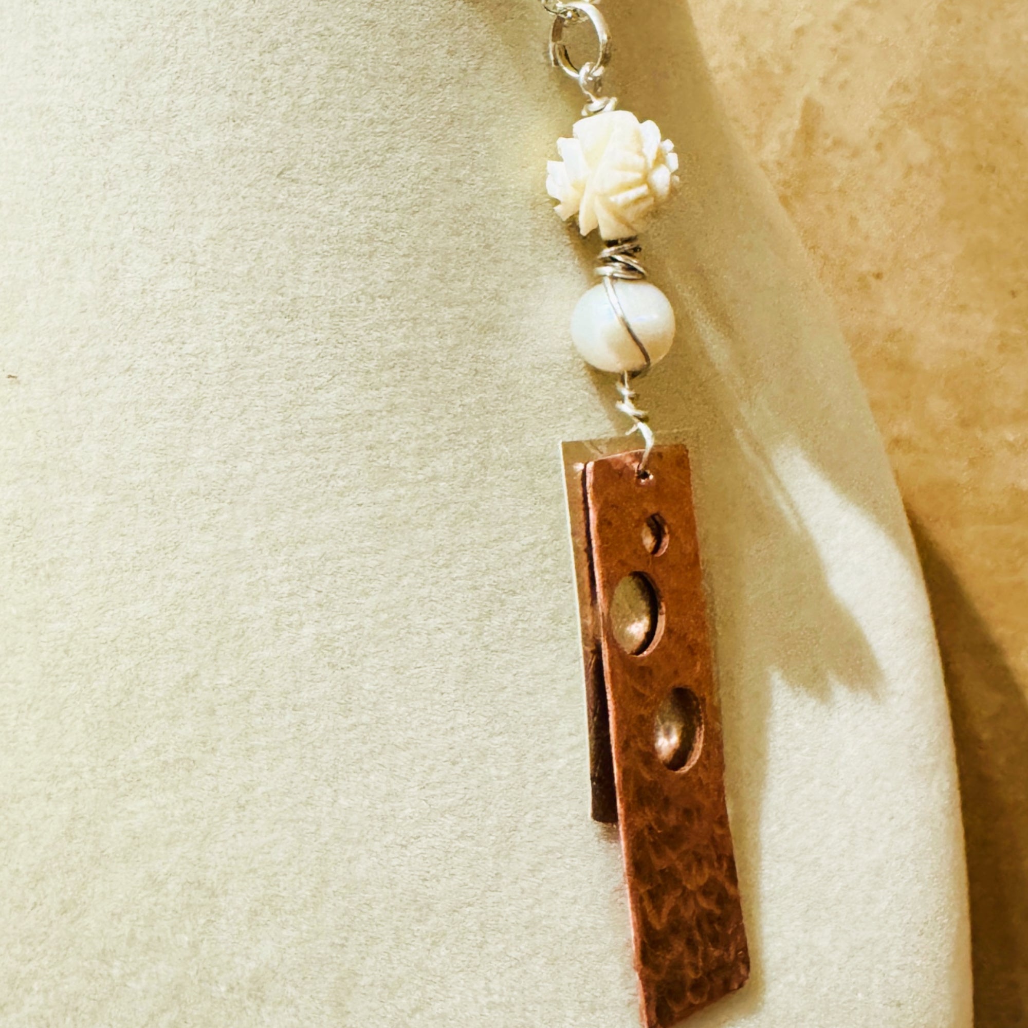 Lunar Eclipse Copper & Sterling Silver Pendant