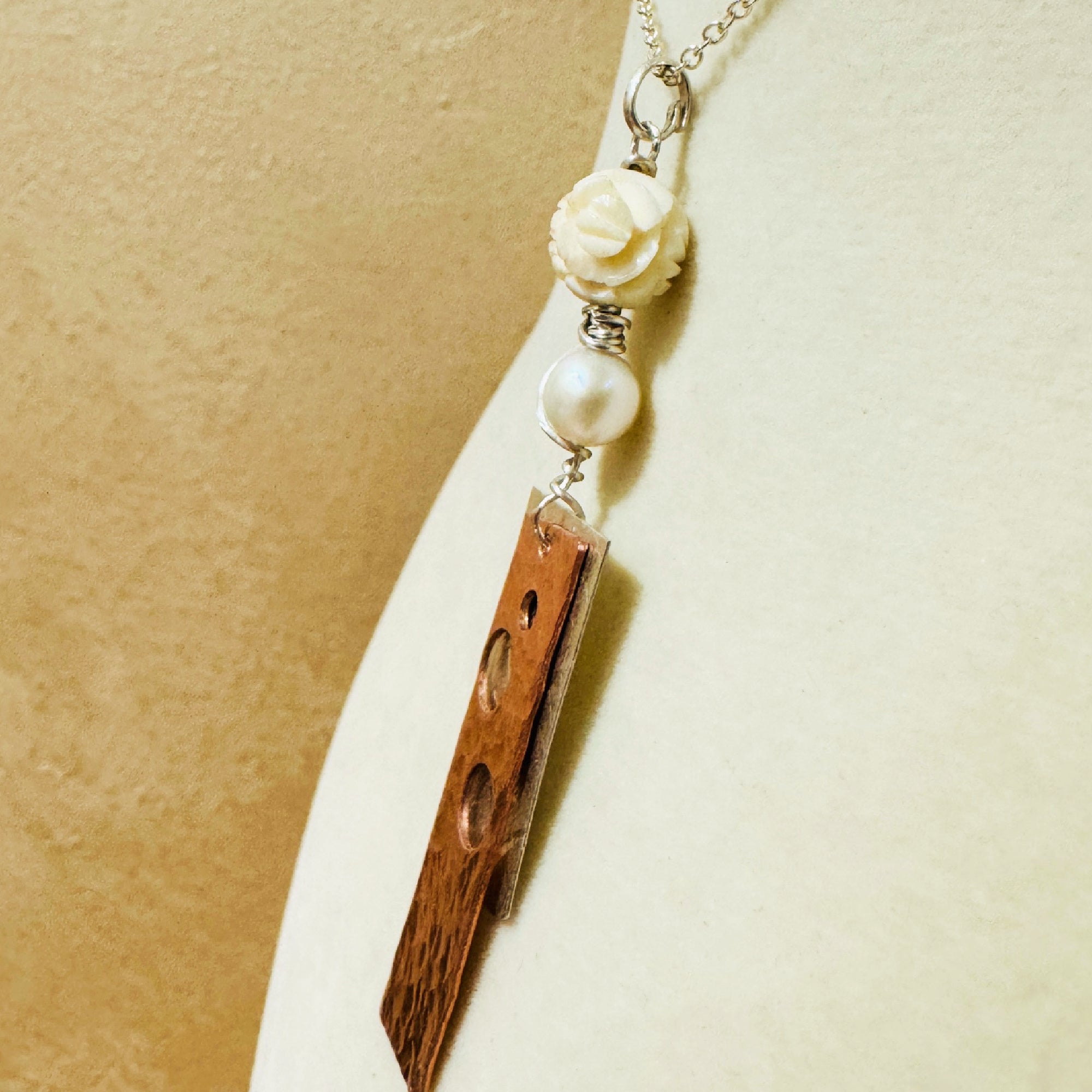 Lunar Eclipse Copper & Sterling Silver Pendant