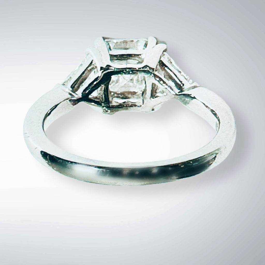 IGI Certified 2.09ct F VS1 Square Emerald Cut Lab Diamond Engagement Ring in Platinum