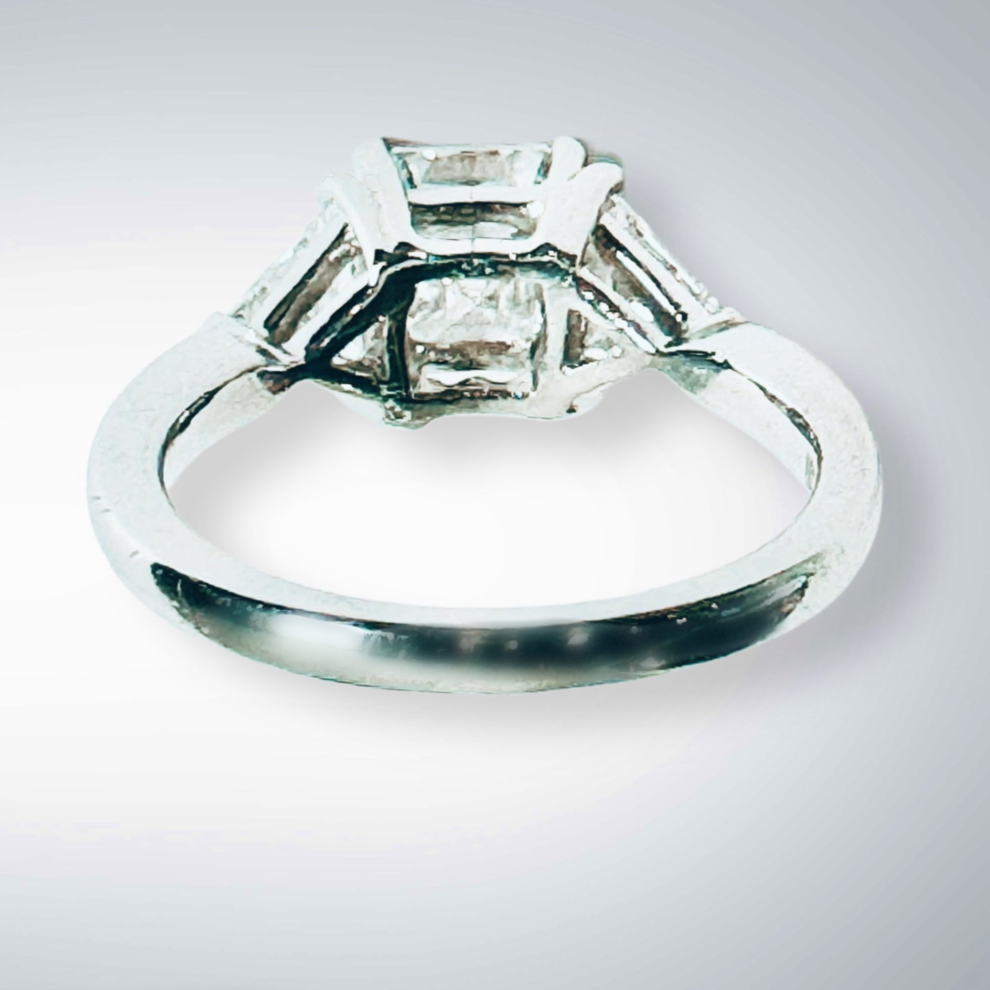 IGI Certified 2.09ct F VS1 Square Emerald Cut Lab Diamond Engagement Ring in Platinum