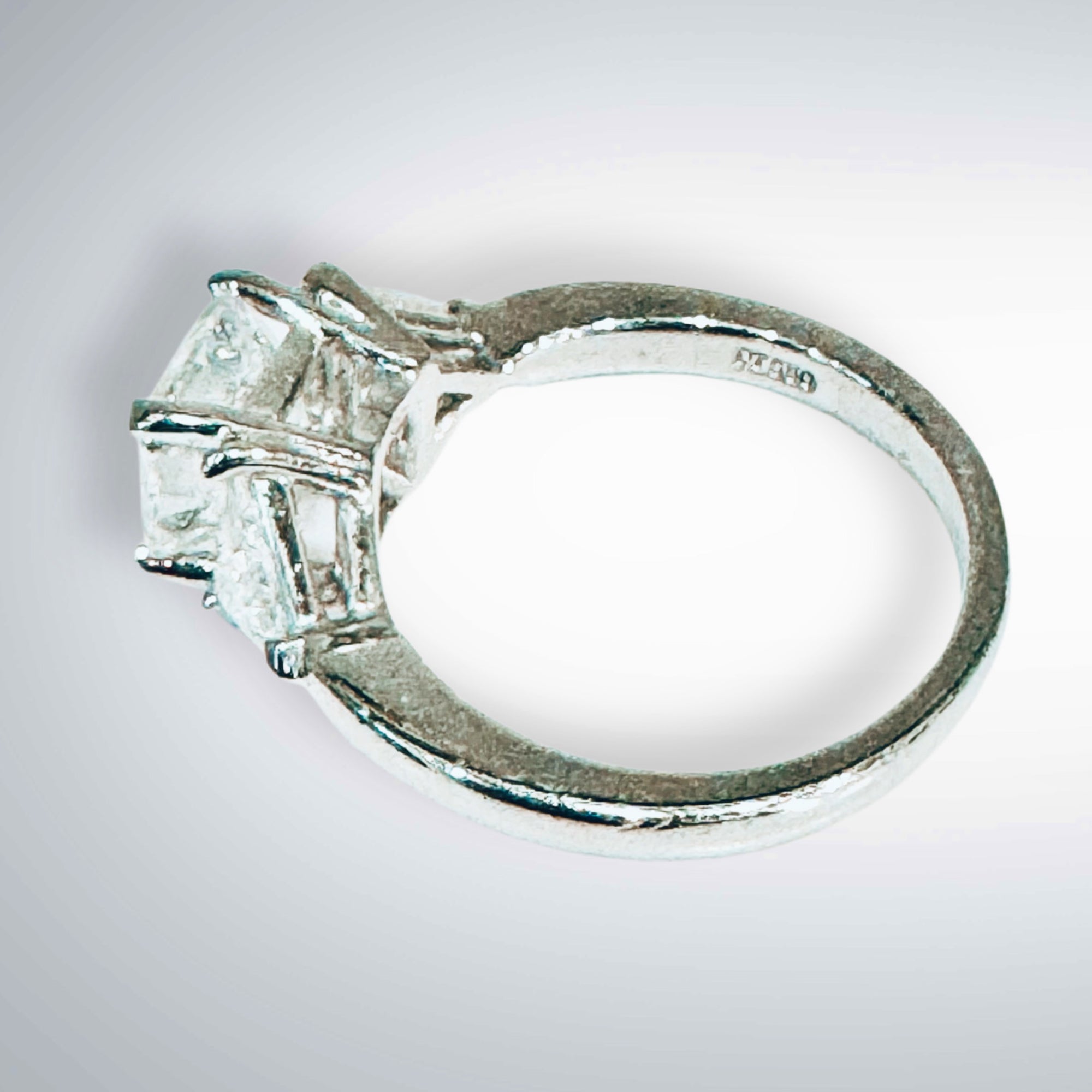 IGI Certified 2.09ct F VS1 Square Emerald Cut Lab Diamond Engagement Ring in Platinum