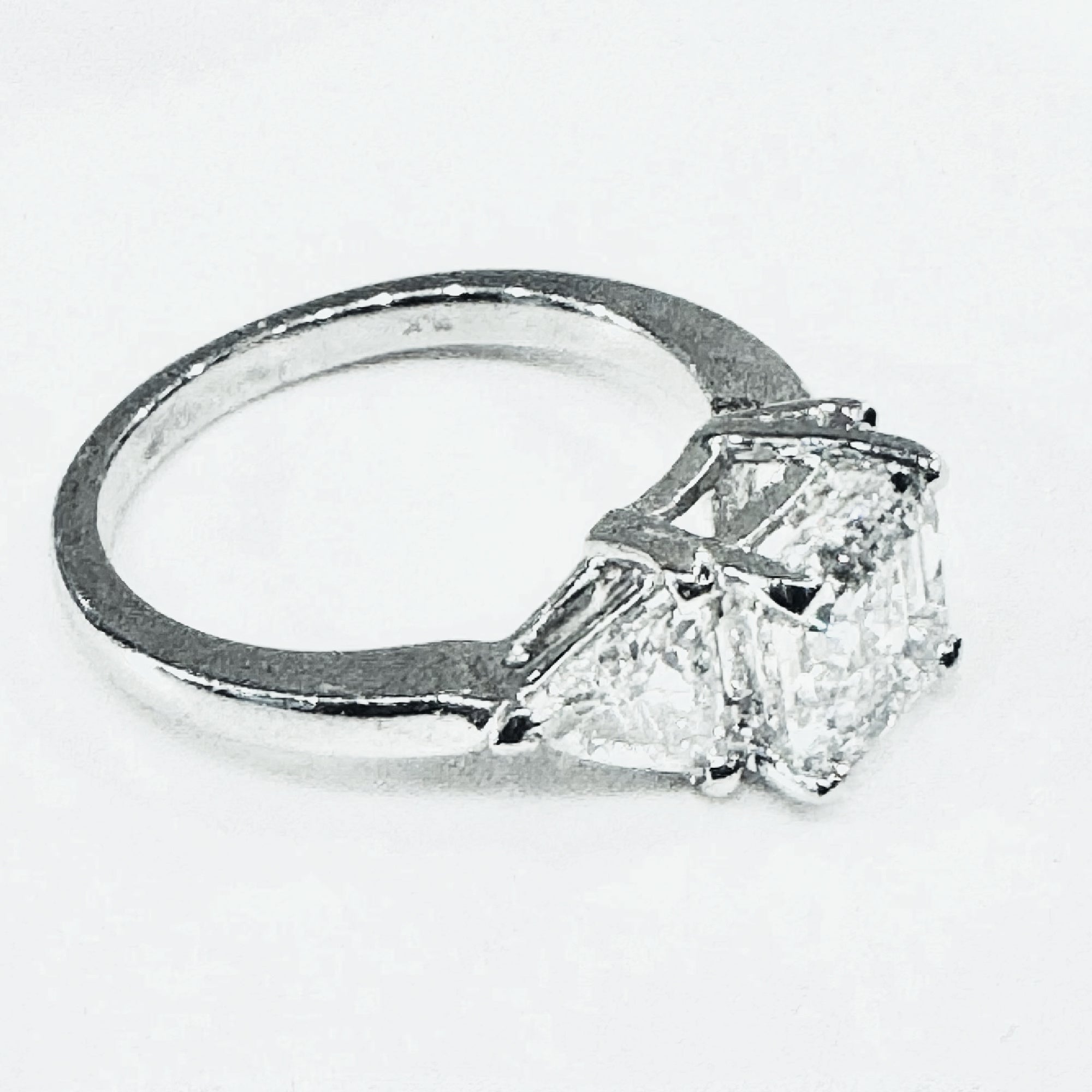 IGI Certified 2.09ct F VS1 Square Emerald Cut Lab Diamond Engagement Ring in Platinum