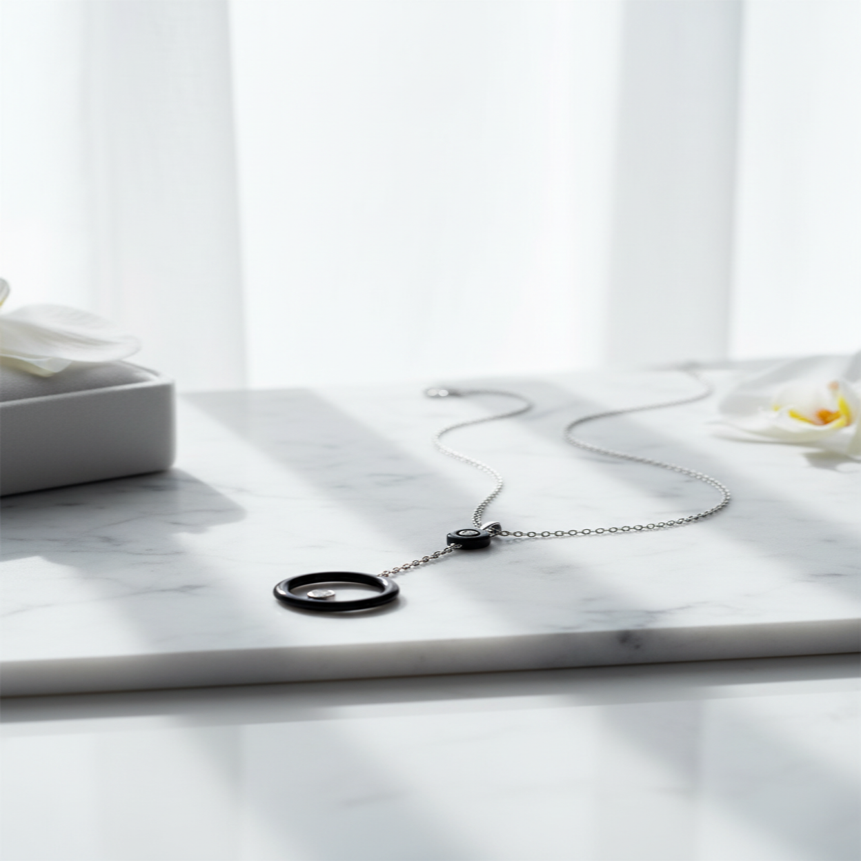 Black Onyx & Diamond Pendant Lifestyle