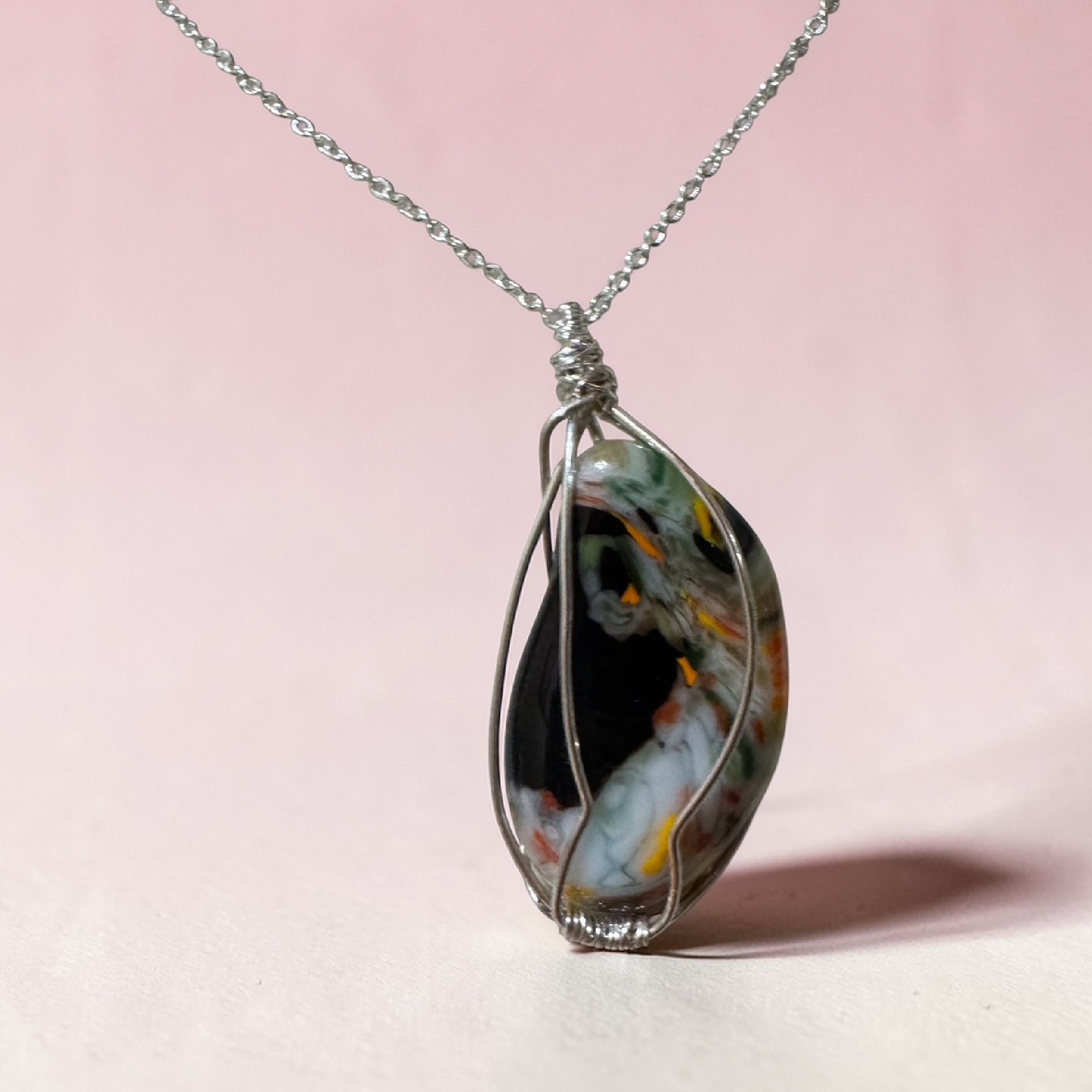 Fused Glass Pendant Necklace