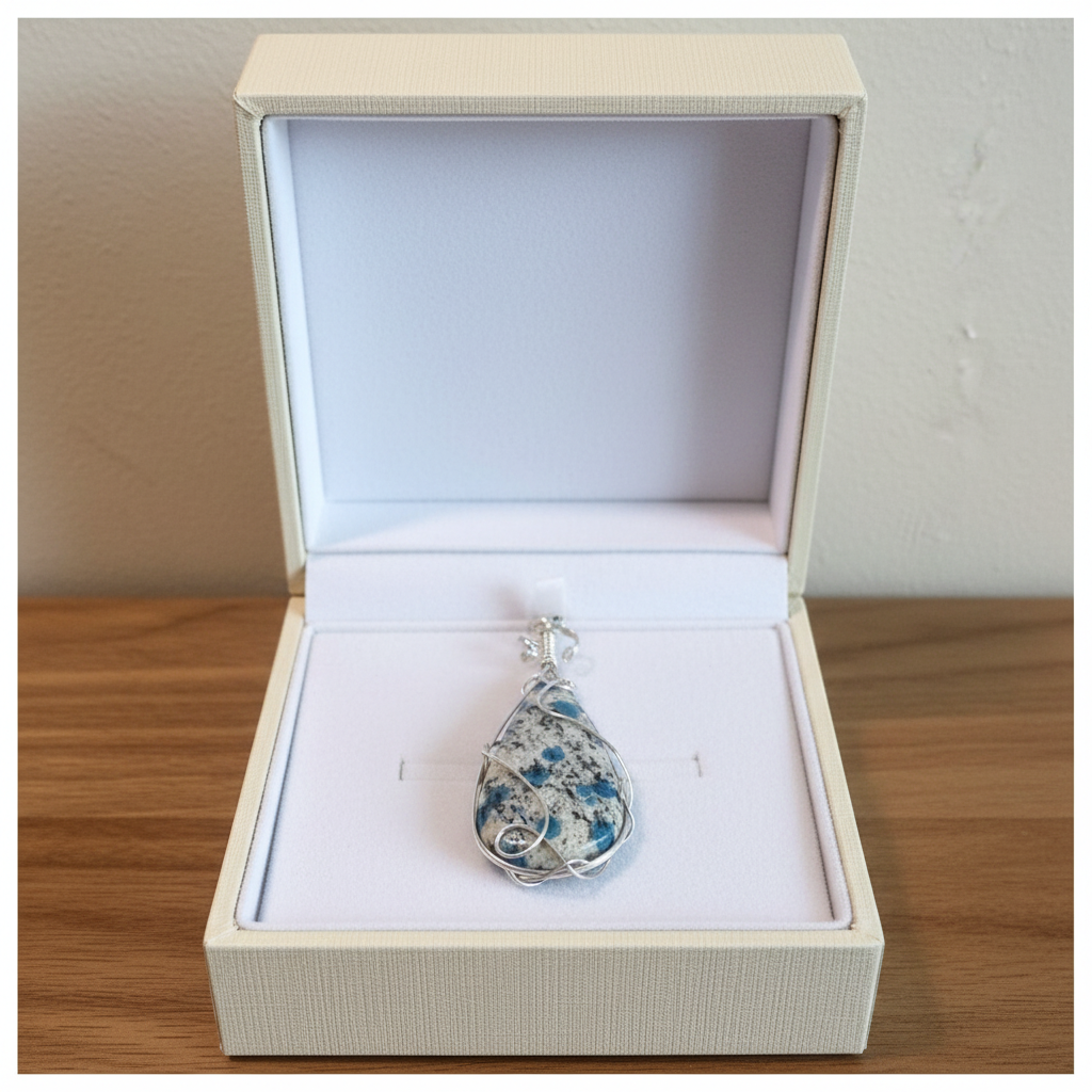 K2 stone pendant in luxury gift box