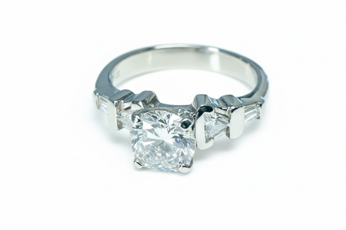 Diamond engagement ring side view