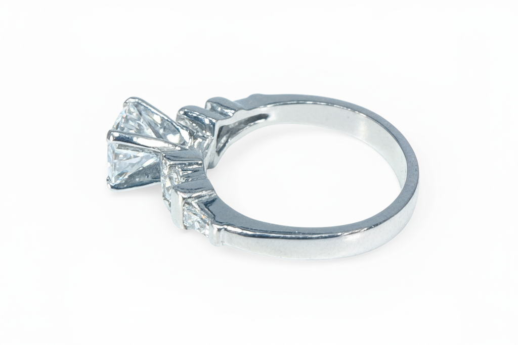 Diamond engagement ring profile view