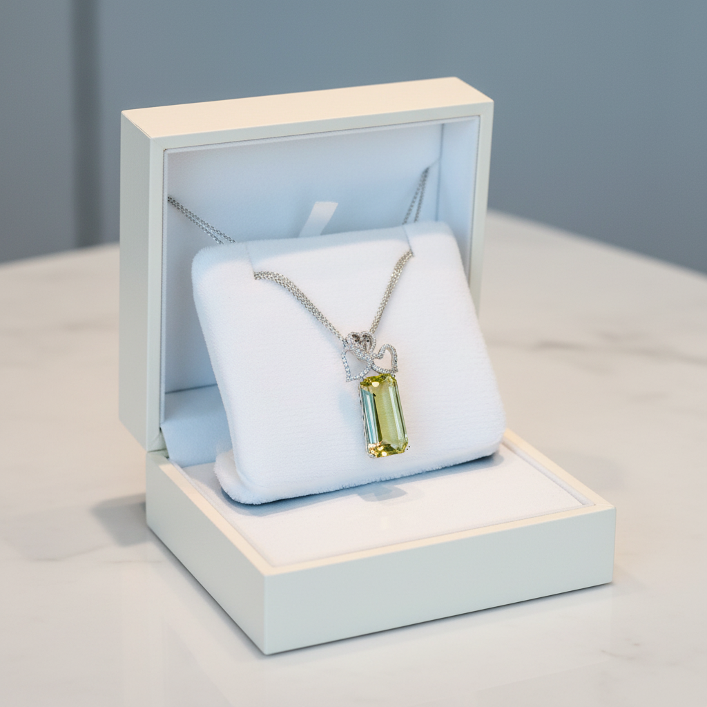 Lemon citrine pendant in gift box