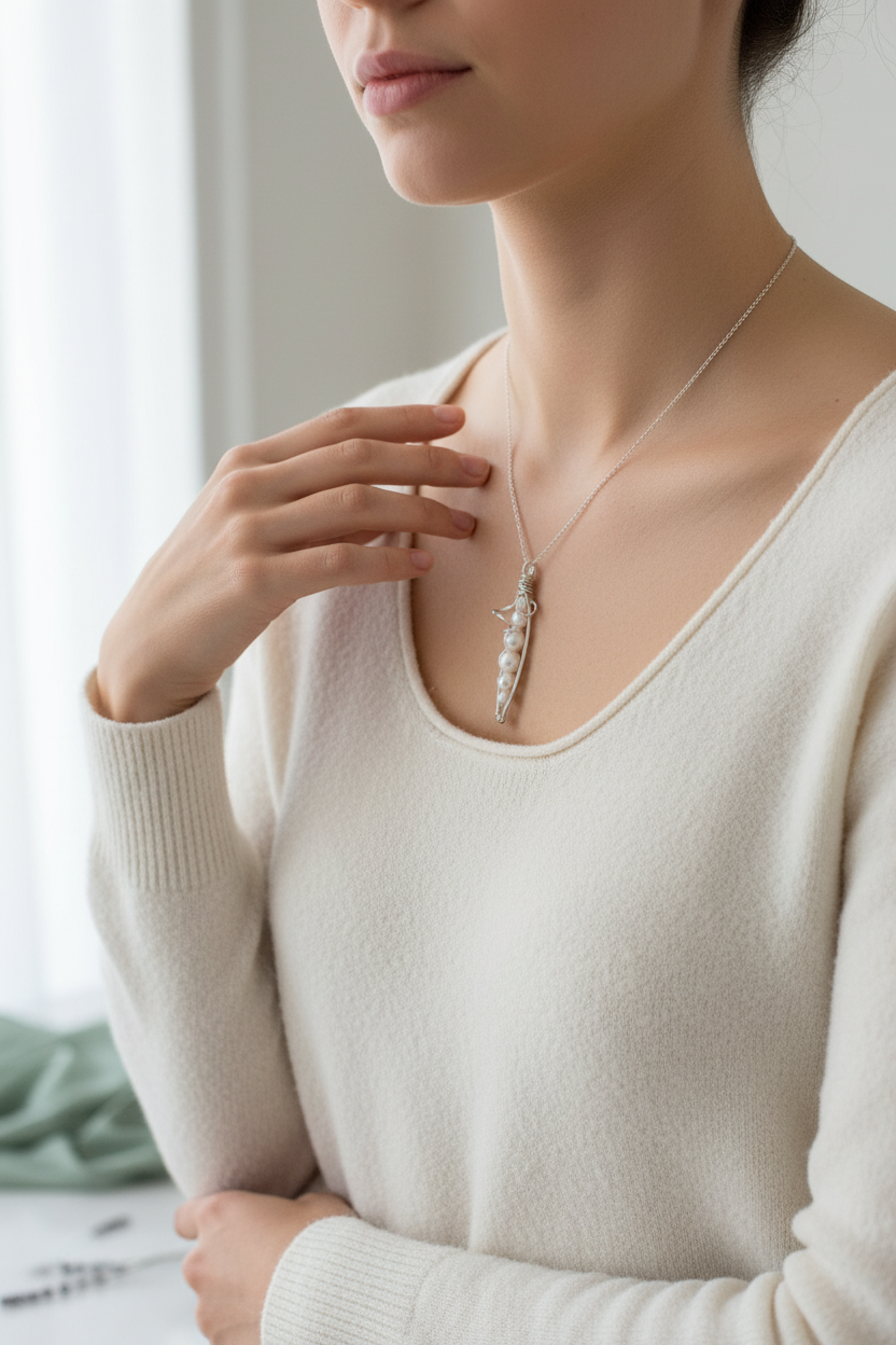 Pearl pod pendant lifestyle shot