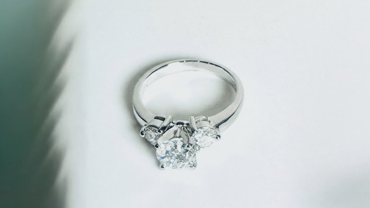 IGI Certified 0.60ct D VS1 Lab Diamond Three-Stone Engagement Ring with Trillion Accents