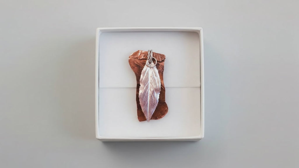 Enchanted Sterling Silver Leaf & Copper Pendant