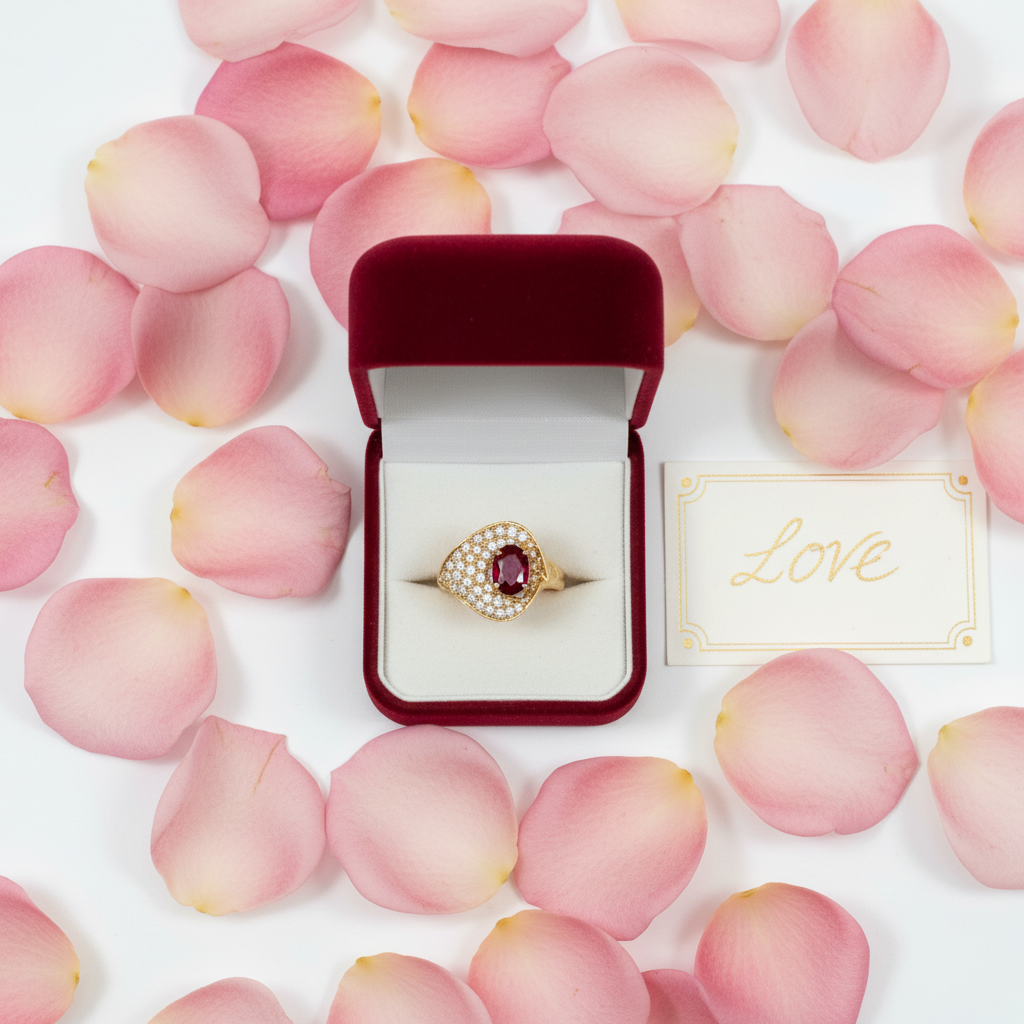 Romantic flat lay