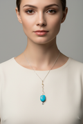 Turquoise & Pearl - Our Original Design on Model